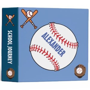 Classeur personnalisé d'école de fan de baseball pour enfants | cartable scolaire | Cadeau personnalisé pour garçon, MLB, World Series 2022. Astros, Phillies
