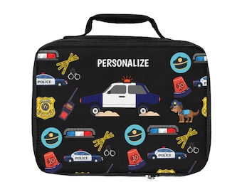 Personalized Police Themed  Kids Lunch Bag |  Back to School Kids Lunch Bag | Crisply printed