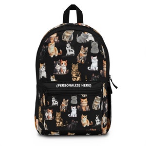 Sac à dos personnalisé pour chaton pour enfants | Sac à dos pour amoureux des chats, cadeau de Pâques