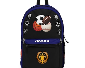 Personalized  Kids Sports fan backpack | Back to school backpack | summer camp, summer vacation backpackGift for Boys,holiday gift