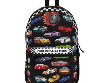 Personalized Kids Racer Cars Backpack | Car racers Fan back to school backpack  kids  Gift, Graduation gift