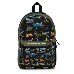 Sac à dos personnalisé inspiré d'un avion de chasse pour enfants \ Sac à dos avion pour la rentrée des classes, cadeau de Pâques