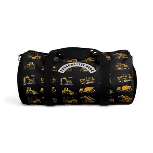 Personalisierte Kinder Crisly bedruckte Kinder Baulastwagen & Traktoren Seesack, leicht | Kinder Sport Reise Sommer Camp Tasche