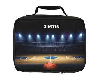 Personalized Basketball Fan Kids Lunch Bag | Back to School Lunch bag| Gift for Boys | Insulated Bagholiday giftEaster Gift