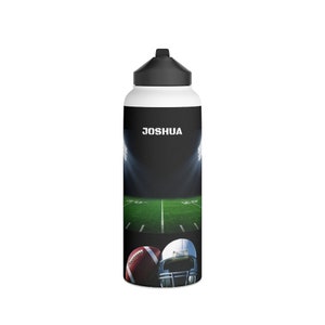 Personalized Football Kids of Stainless Steel Water Bottle, Standard Lid | back to School Summer Travel Kids Water Bottleholiday gift