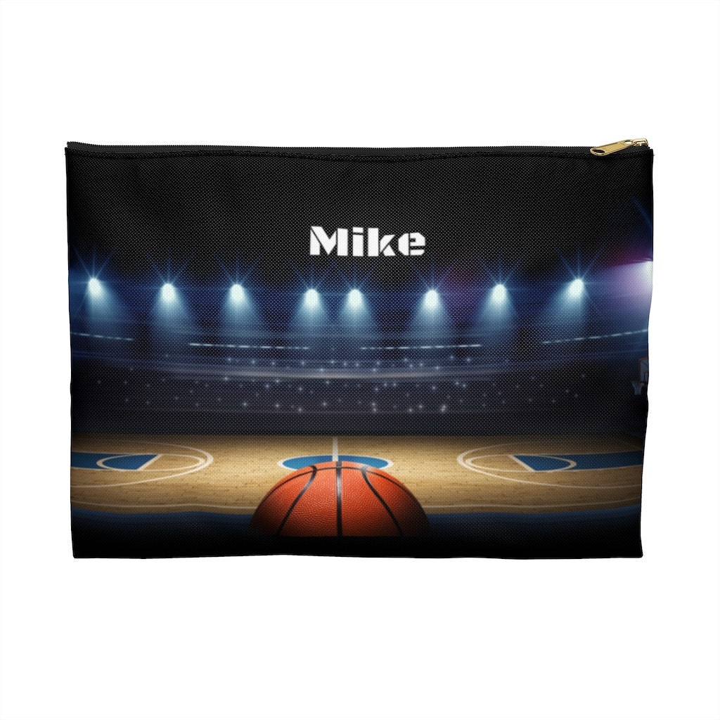 YUEcthynous Basketbalspeler pennenetui, grote capaciteit, basketbal Star kleurrijk 24 tricot pennenetui, grote capaciteit 2 vakken dubbele ritssluiting canvas pennenetui school pennenetui, A, Large