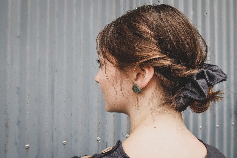 Chunky Linen Hair Scrunchie Exposed Seam Accessory Eco Etsy