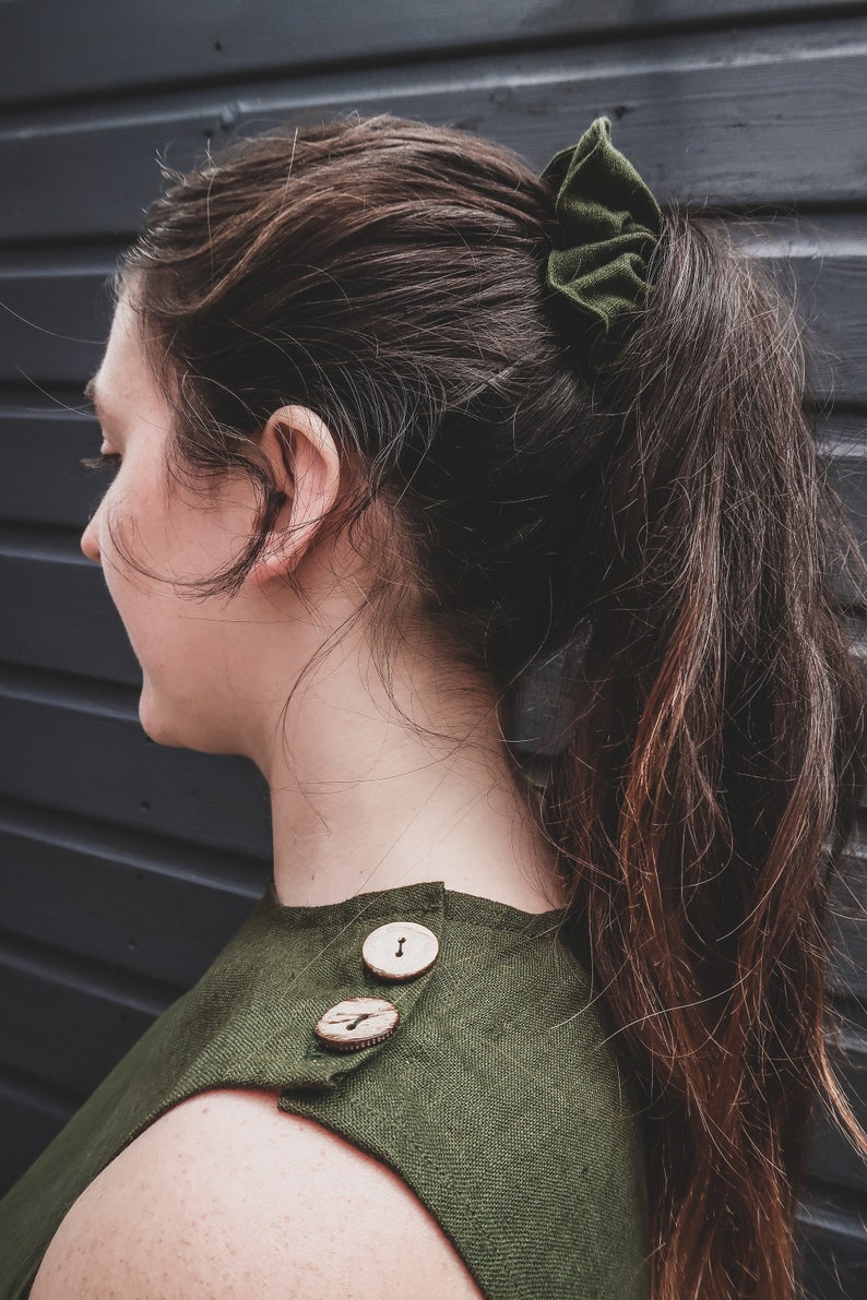 Chunky Linen Hair Scrunchie Exposed Seam Accessory Eco Etsy
