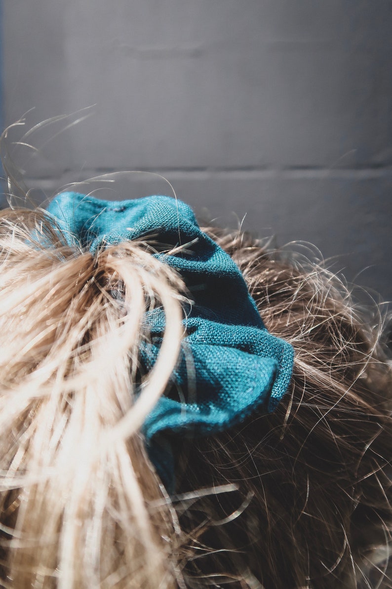 Chunky Linen Hair Scrunchie Exposed Seam Accessory Eco Etsy