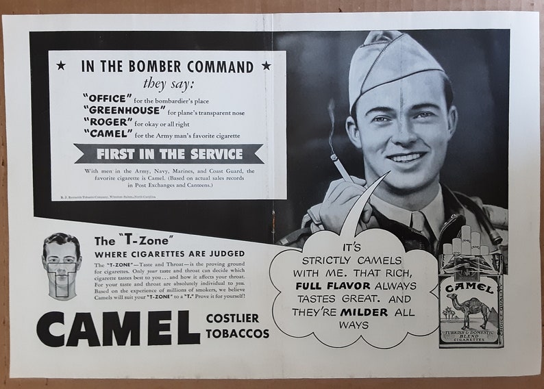 Real Vintage 1940s Camel Ad Centerfold