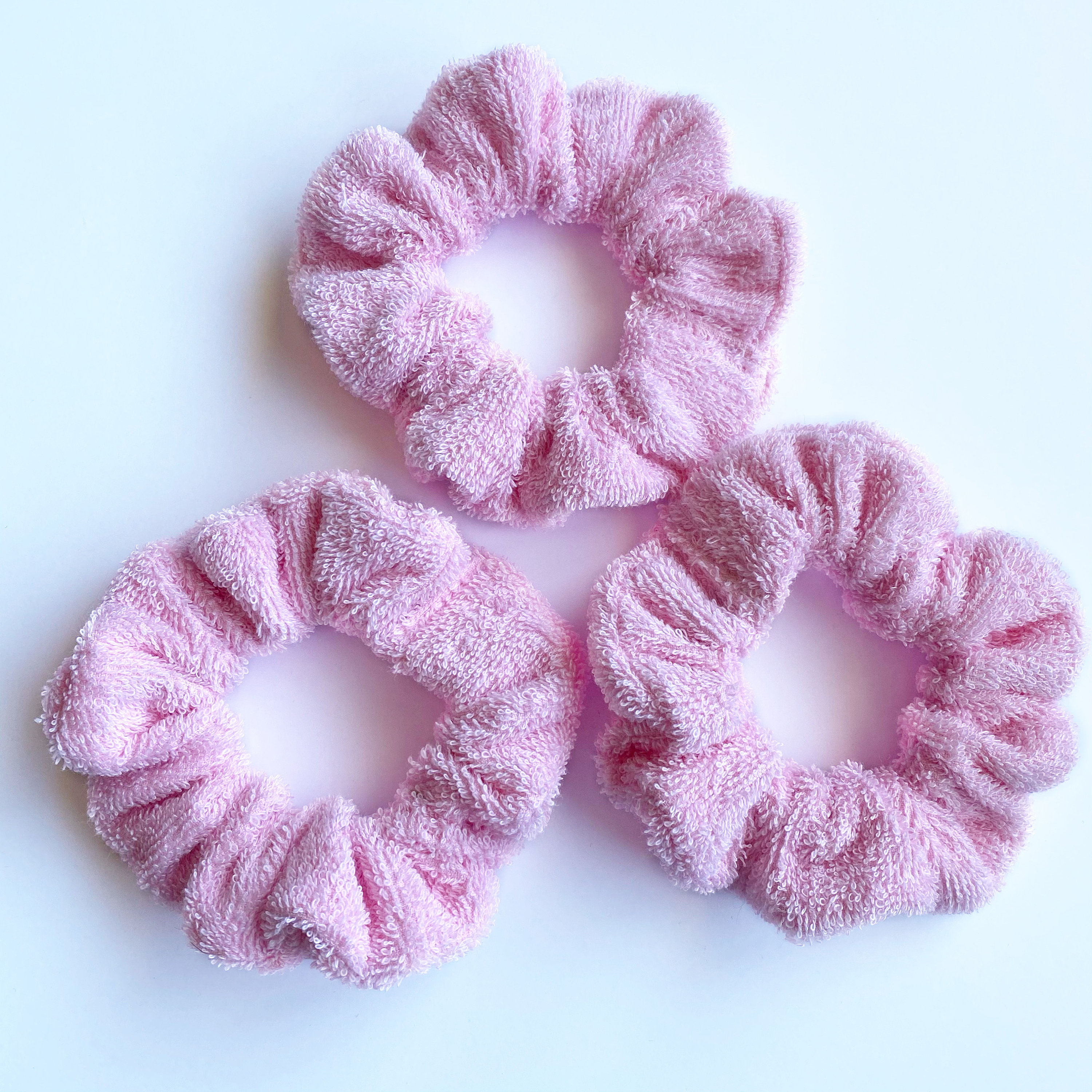 Set of 3 Pink Bath Scrunchies Scrunchie Set Terry Cloth Etsy