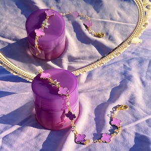 Bracelet motif BTS 7 | chaîne coeur| bts core | Inspiré des BTS|bracelet violet
