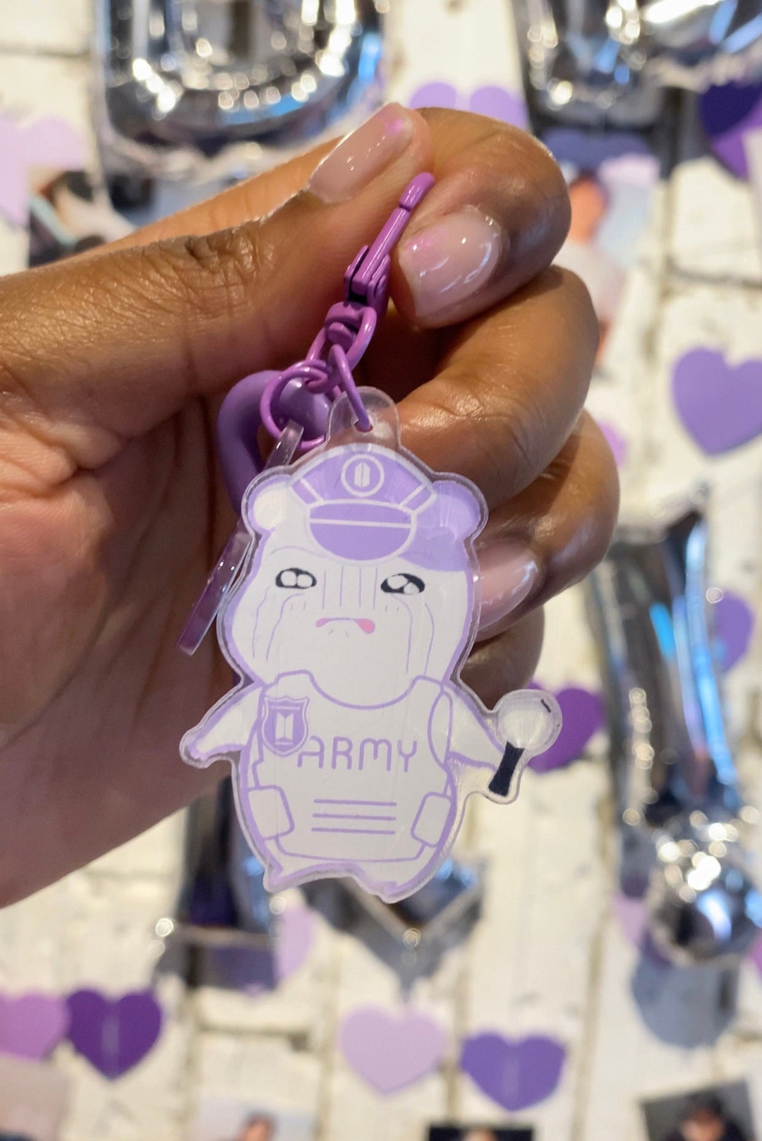 Lilac Lieutenant | Army Borahae Keychain - Etsy