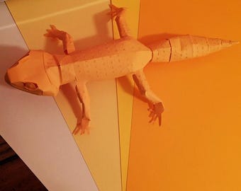 Leopard Gecko DIY Papercraft Puzzle Cardstock Kit, Unique Gift