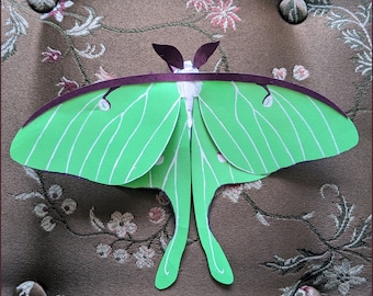 Luna Moth DIY Papercraft Puzzle Cardstock Kit, Unique Gift
