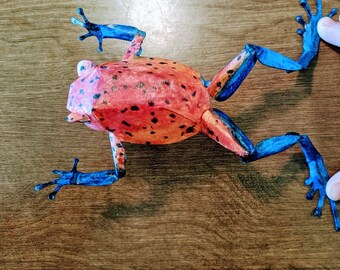 Poison Dart Frog DIY Digital, Papercraft, Patrón de máquina de corte Cricut