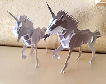 Kirin Unicorn DIY Papercraft Fantasy Puzzle Cardstock Kit, Unique Gift