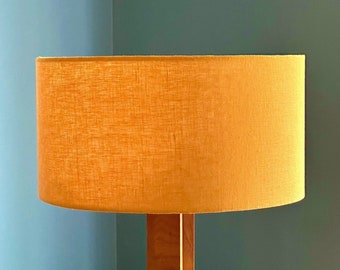 Mustard Gold Linen Lampshade: Table/Ceiling Light, Handmade