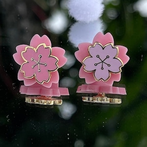 Mini cherry blossom enamel pins- sakura enamel pins- Cute mini pin set- Small pins-Kawaii Mini pins- pink enamel pins- Aesthetic enamel pins