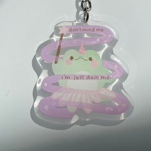 Cute magical Frog acrylic keychain- Cute Froggo Acrylic Keychain Pendant- cute frog lover gifts- Cute sassy frog keychain- cottage core art