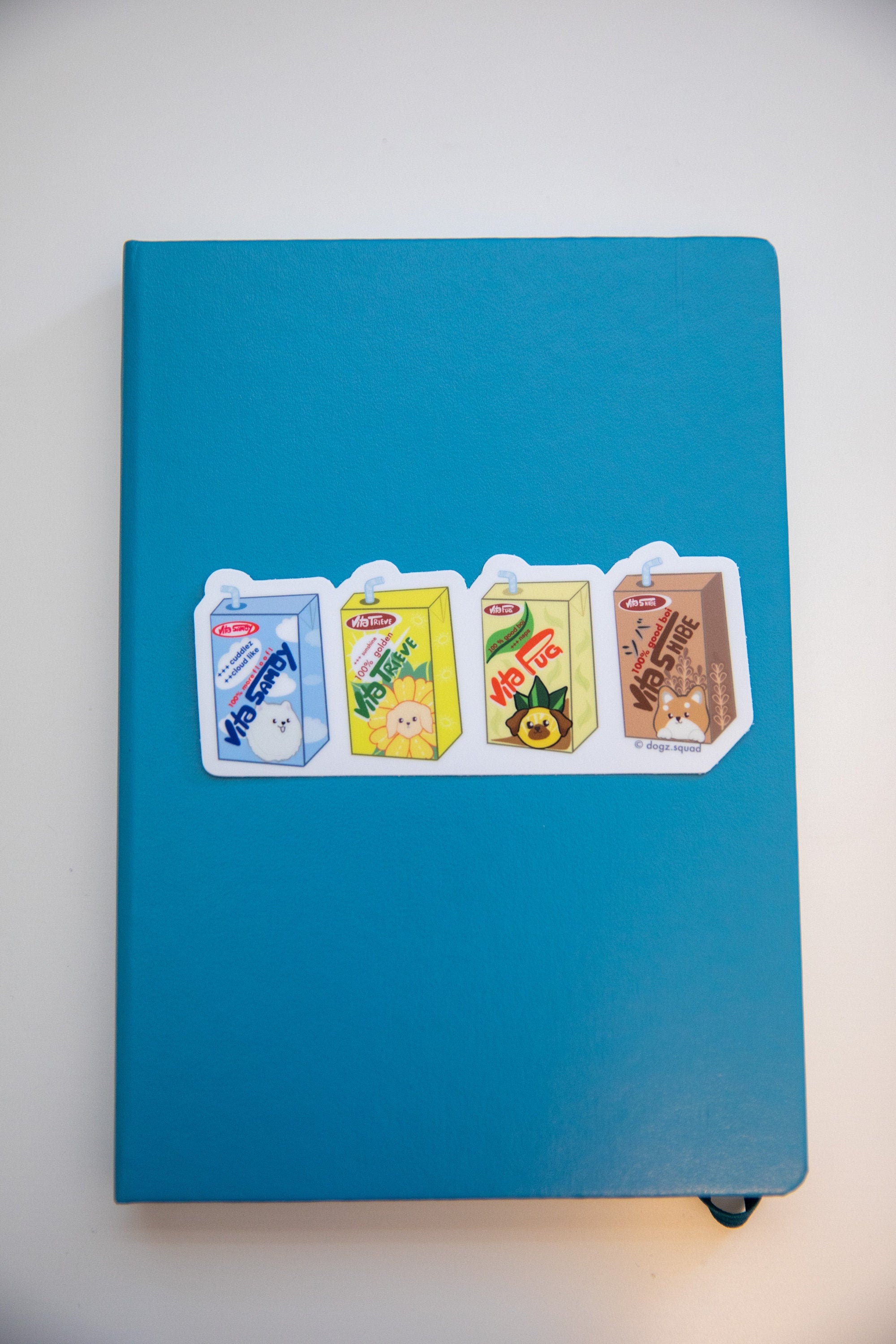 Paper VITA DRINK Dog Themed Juice box Drink Die Cut Vinyl stickers