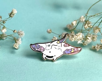 Celestial Manta ray- Manta ray pins- cute ocean pins- Celestial ocean animal pins- Mental health pin- Cute Manta ray pin