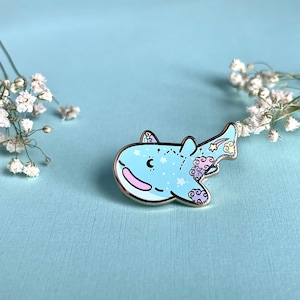 Cute Whale Shark enamel pin- Whale shark art- cute ocean pins- Celestial ocean animal pins- Mental health pin- Cute Shark pins- whale pins