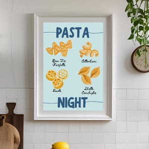 Aesthetic Kitchen Food Wall Art, Trendy Pasta Wall Prints, Kitchen Wall Decor