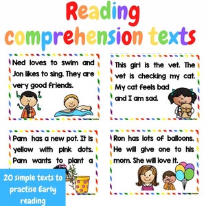 Reading comprehension texts cards