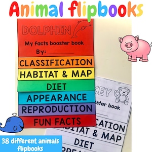 Animals flipbook activity - worksheet - Lapbook