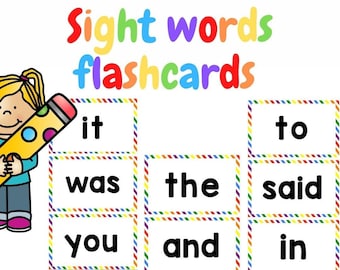 50 High frequency words flashcards