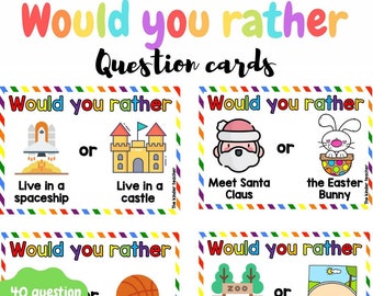 Would You Rather Questions 40 Cards Kindergarten First 