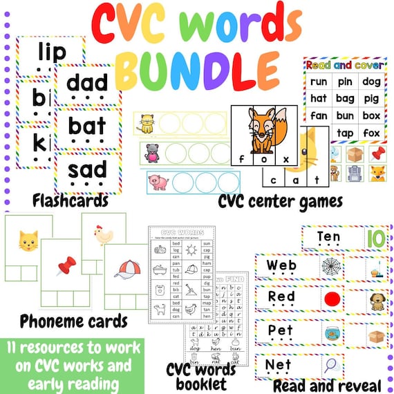 CVC Words Activity PACK | Etsy
