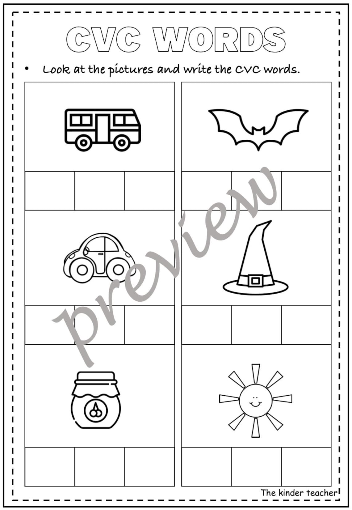 CVC Words Booklet Etsy