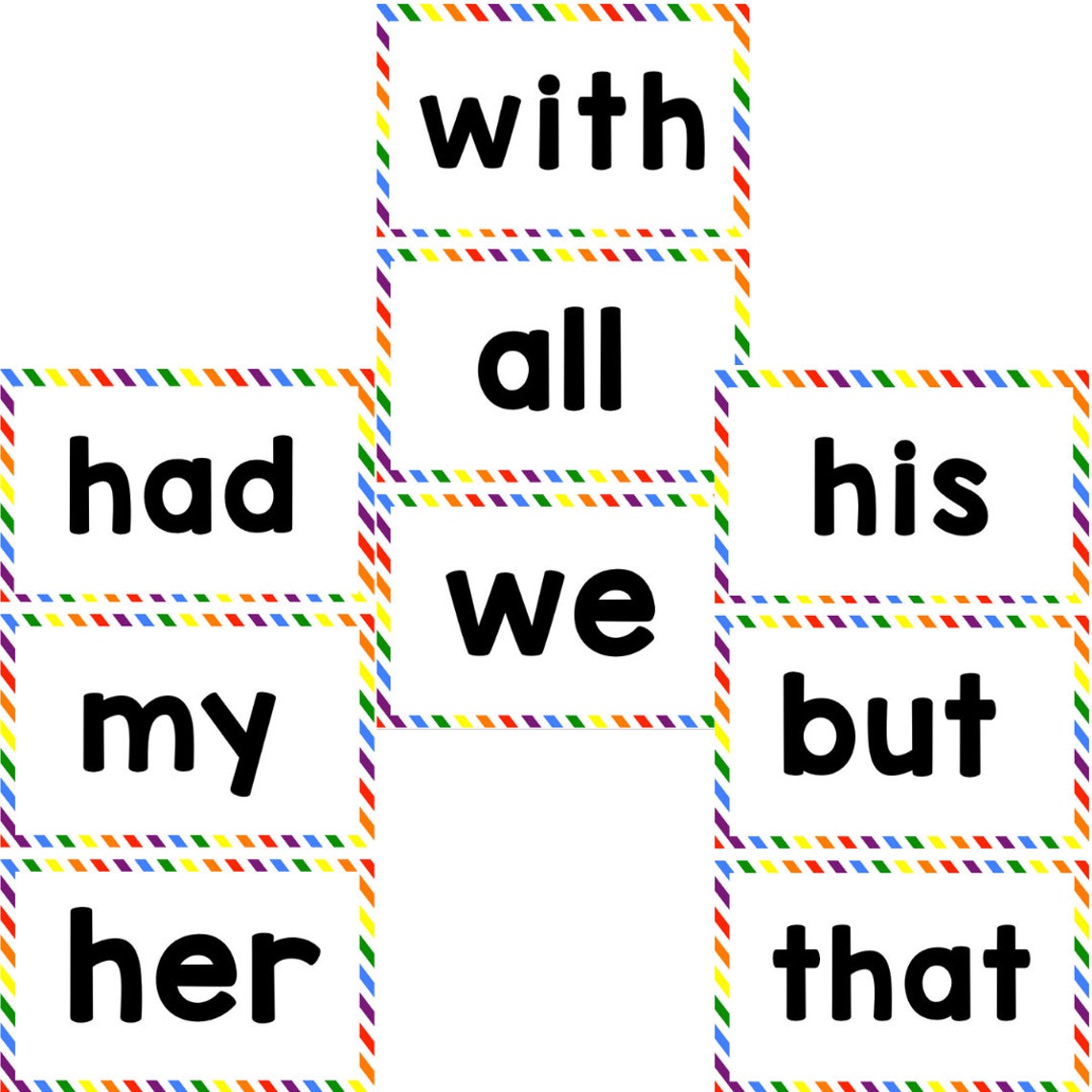 50 High Frequency Words Flashcards Etsy