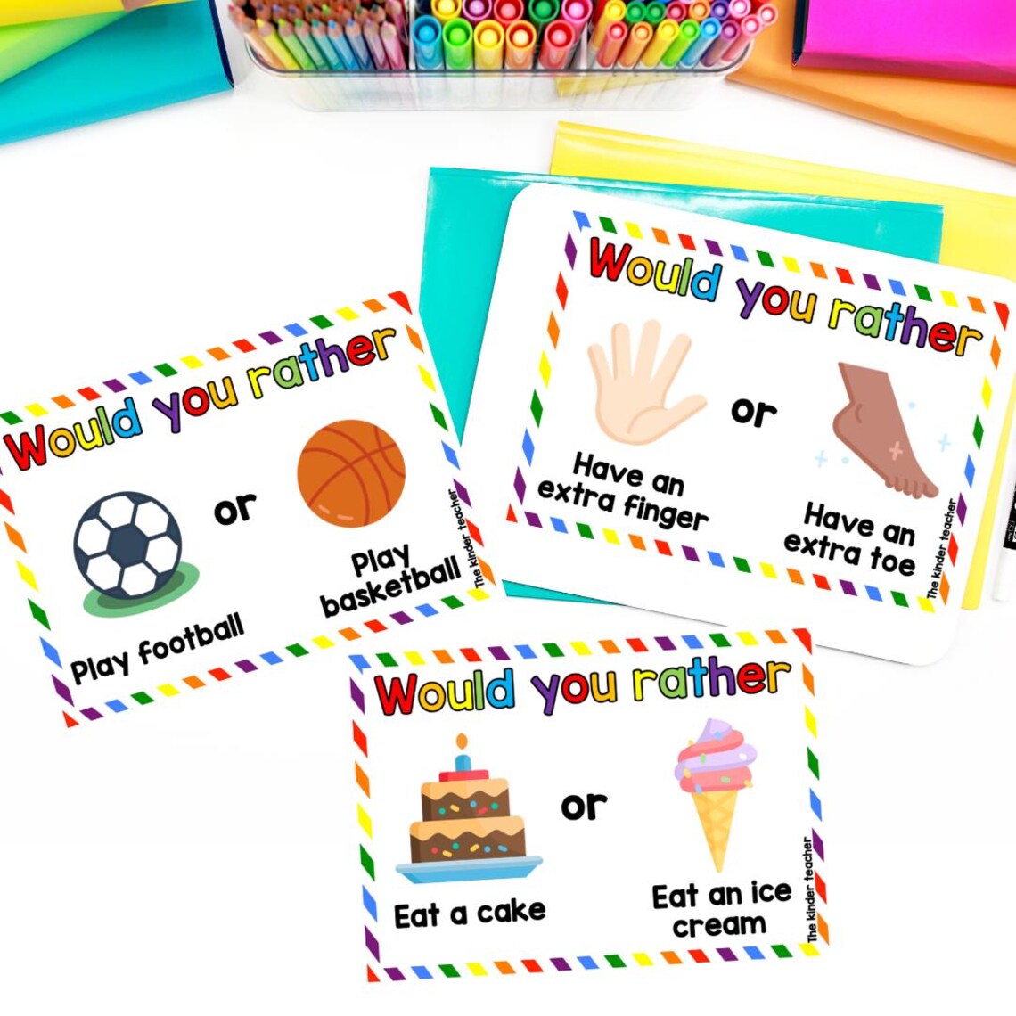 Would You Rather Questions! 40 Cards - Kindergarten, First Grade - Etsy