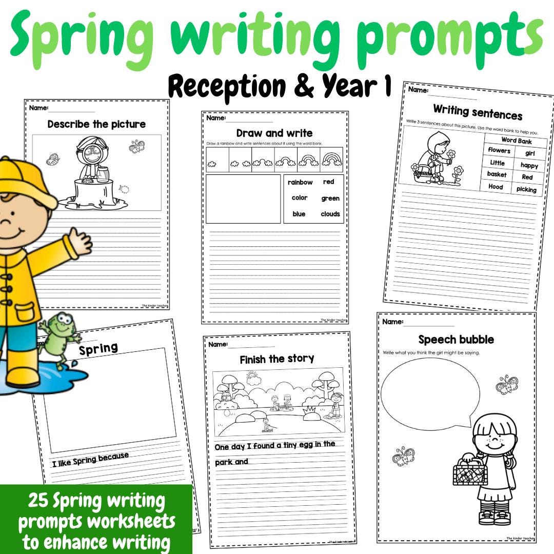 Spring Writing Prompts - Reception & Nursery Printable Activity Booklet ...