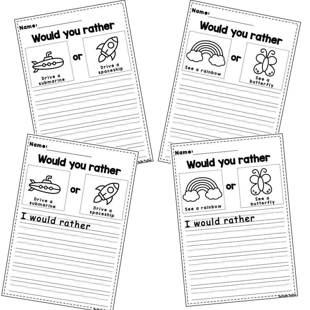 Would You Rather Booklet - Early Writing - Etsy