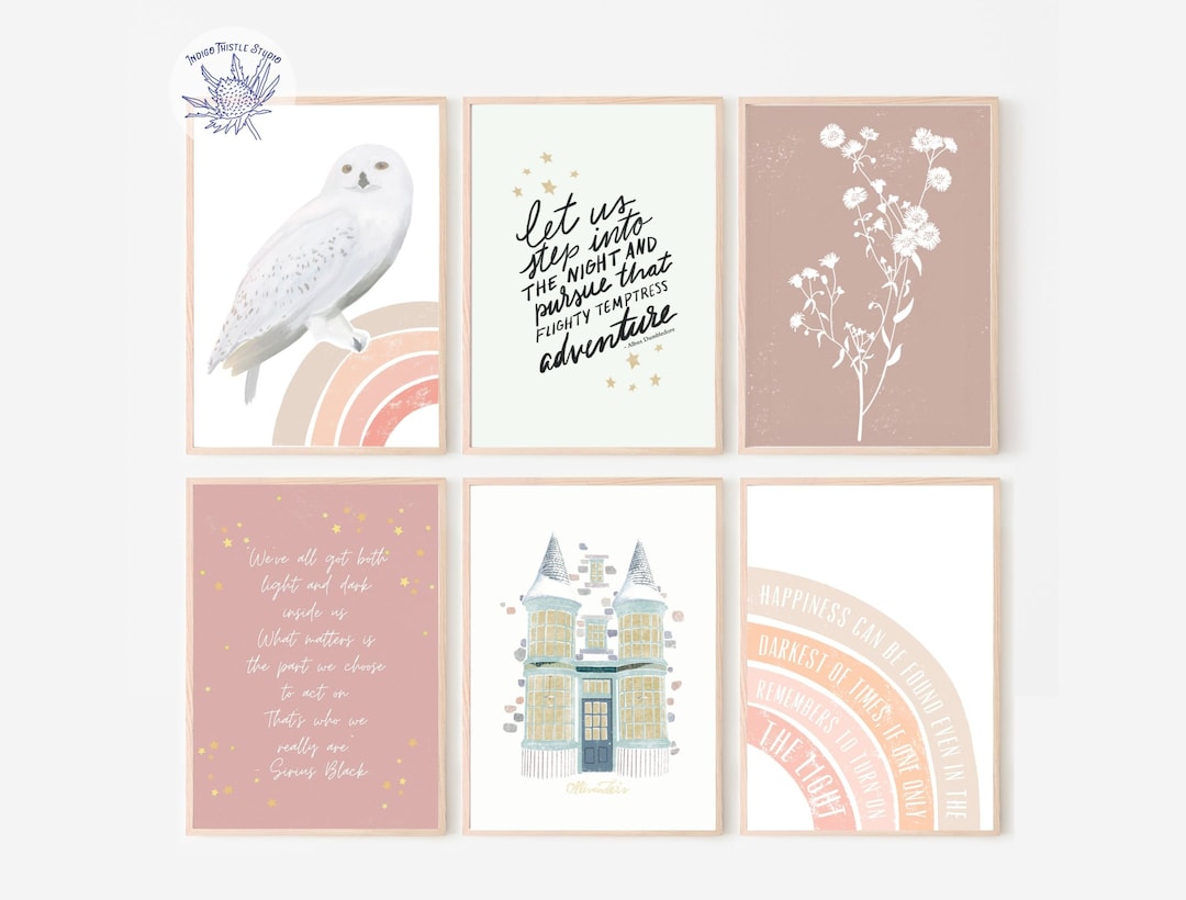 PRINTED Children's Book Posters Set of 6, Owl Nursery Prints, Gallery