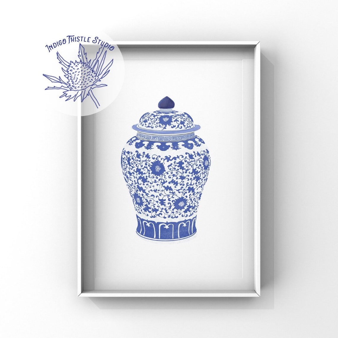 Ginger Jar Prints Set of 4 Chinoiserie Blue and White Etsy