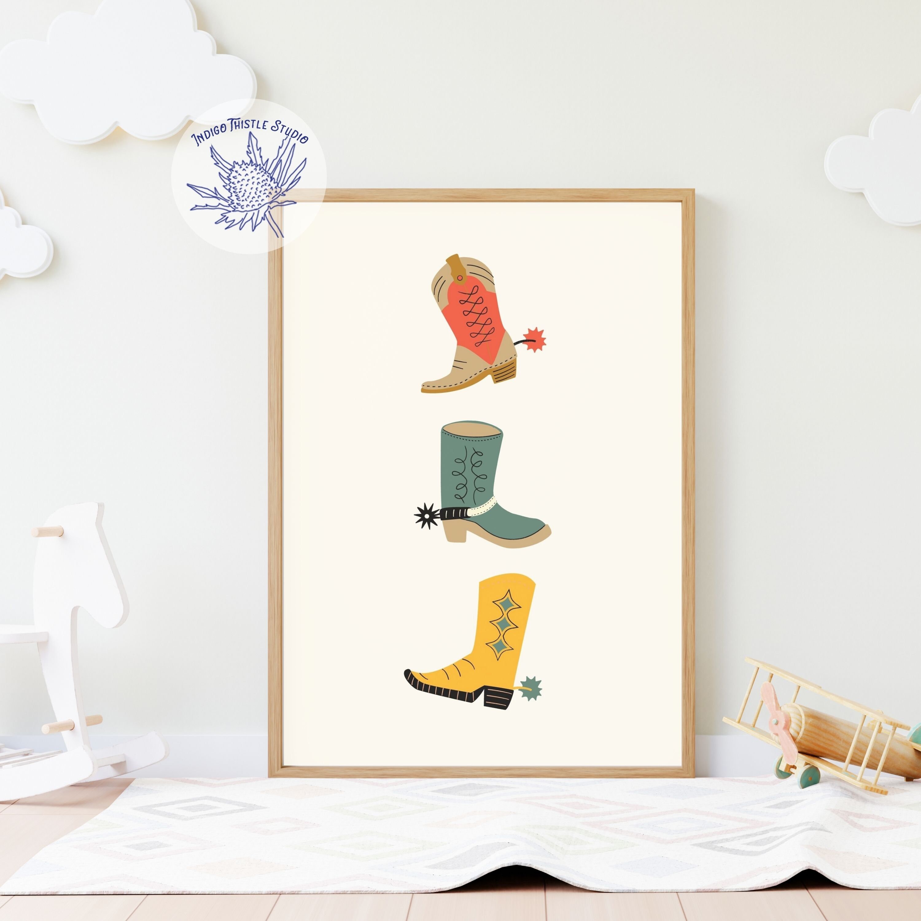 Cute Rodeo Print Printable Cowboy Kids Rodeo, Set of 3, Western Prints, Southwestern Art ...