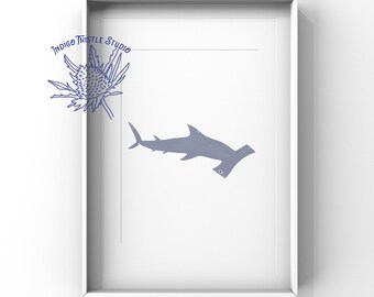 Hammerhead Print - Ocean Animal Art Print - Shark Nursery Decor - Sea Creature Kids Print - Kids Room Decor - Cute Wildlife Art - Baby Shark