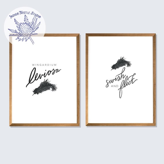 Wingardium Leviosa Print Artwork | Wizard Spell Nursery Art | Minimalist Nursery Decor | Magic Quote Print | Wizard Quote Nursery
