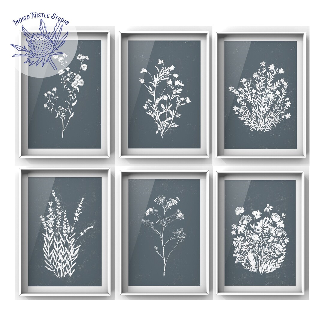 Farmhouse Botanical Artwork Printable Set of 6, Farmhouse Nursery ...