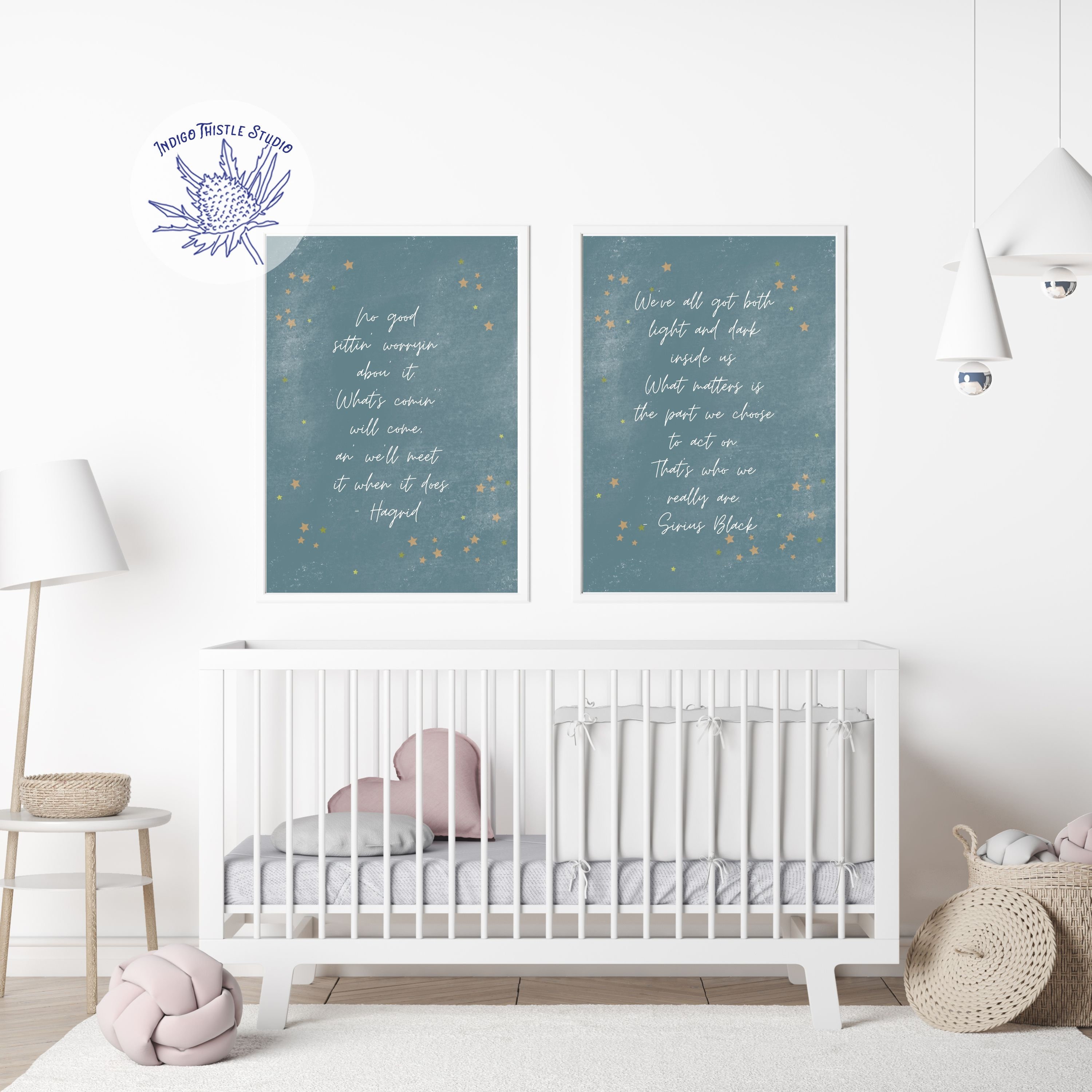 Dark Blue Nursery Wall Decor Boy Nursery Printables Magic Etsy