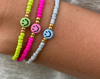 Armband mit Smileys/ Sommerarmband/ neon /STANDARD