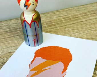Bowie/Stardust peg doll gift.Toaty wee angel