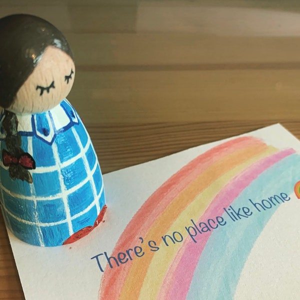Dorothy Peg Doll. Wooden doll gift & card