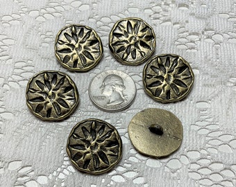 1 Dozen Vintage Metal Buttons 40 Ligne, 1", 25mm