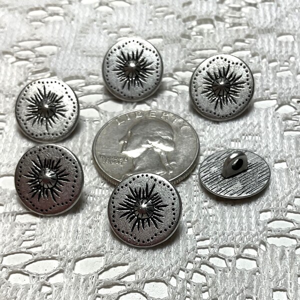 1 Dozen Vintage Metal South Western Style Buttons 24 Ligne 15mm